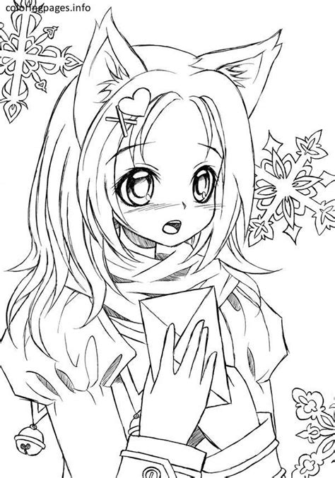 Anime Cat Girl Coloring Pages Mermaid Coloring Pages Cartoon