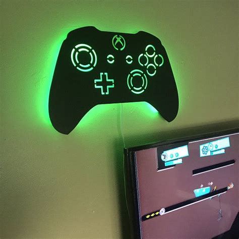 Led Lighted Playstation Controller Wall Art Video Game Art Etsy Led