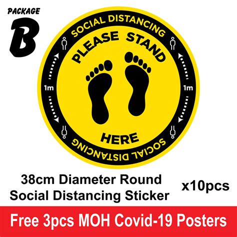 Social Distancing Social Distance Floor Sticker Label Package B