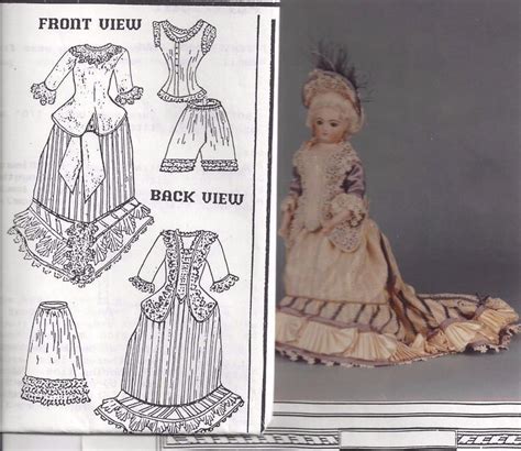 18antique French Fashion Lady Doll 1870 Bustle Dress Train Underwear