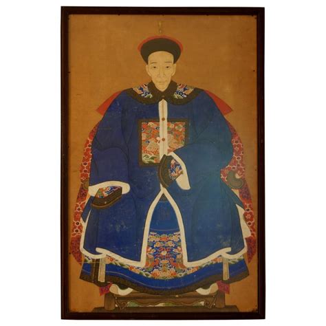 19th Century Chinese Framed Ancestor Portrait Ricp1 For Sale At 1stdibs