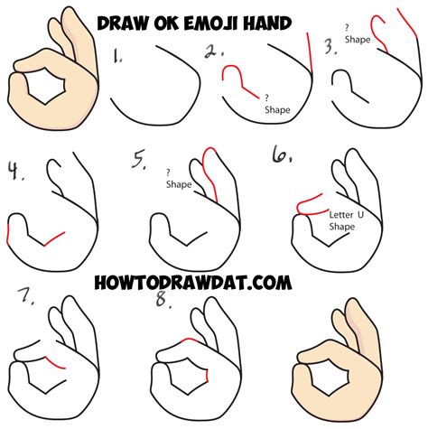 How To Draw Okay Hand Emoji Easy Step By Step Drawing Tutorial How