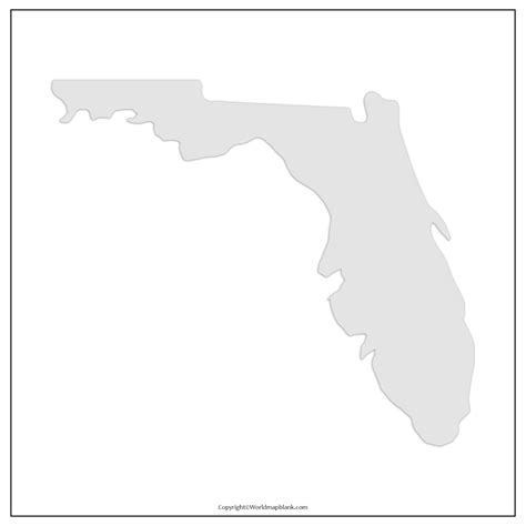 Printable Blank Map Of Florida Outline Transparent Png Map