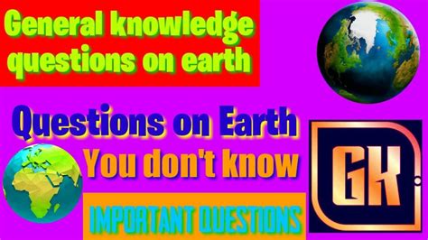 Gk Questionson Earth Youtube