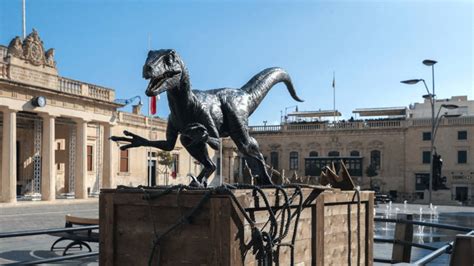 Theyre Back Jurassic World Dinosaur Statues Erected In Valletta Birgu And Mellieha
