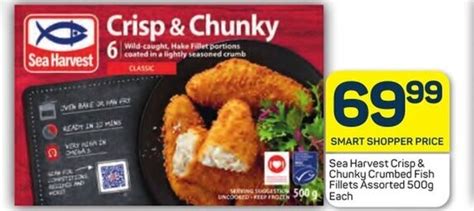 Sea Harvest Crisp And Chunky Crumbed Fish Fillets Assorted 500g Each