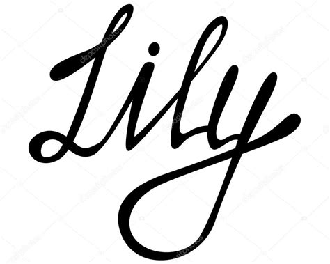 Lily Name Lettering — Stock Vector © Marishayu 125022834