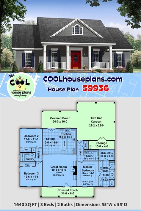 Popular Ranch Home Floor Plan At Cool House Plans Has 3 Bedrooms And 2