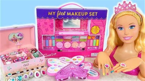 Giant Barbie Styling Doll Makeover Deluxe Makeup Cosmetic Set Kosmetik