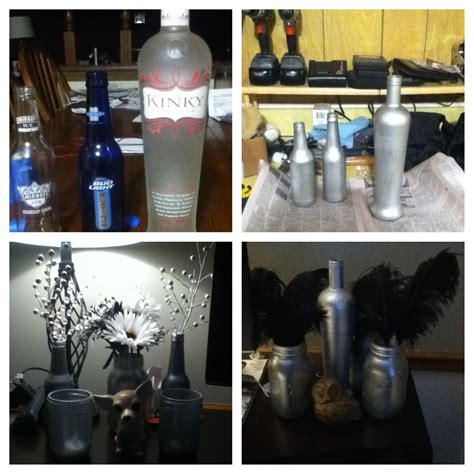 Spray Painted Liqueur And Beer Bottles Vodka Bottle Beer Bottle Bottle