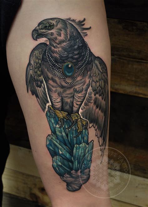 Harpy Eagle And Crystal Tattoo By Logan Bramlett Of Wanderlust Tattoo