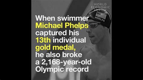 when swimmer michael phelps captured his 13th individual gold medal he also broke a 2 168 year