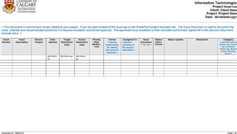 Project Issue Log Template 45 Useful Risk Register Templates Word