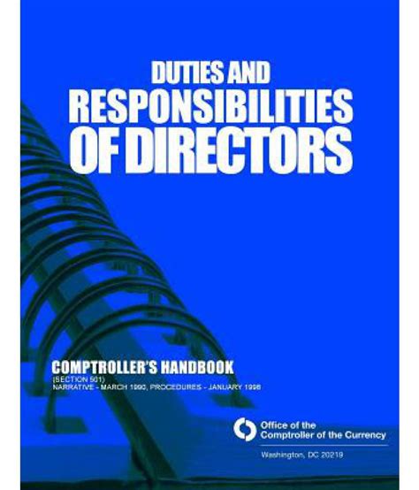 duties and responsibilities of directors comptrollers handbook section 501 buy duties and