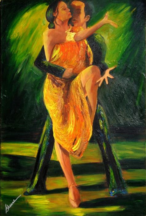 items similar to tango art print on paper couple dancing argentine tango orange and gold dress