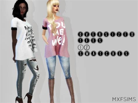 Some Oversized T Shirts For Your Sims To Feel Comfy In Found In Tsr