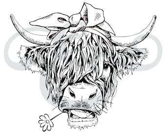 Highland cow svg | Etsy