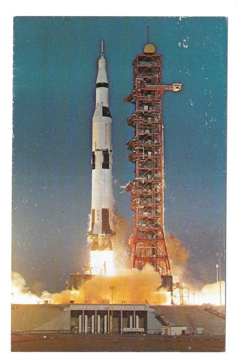 Apollo Saturn V Launch Lift Off Nasa John F Kennedy Space Center Postcard