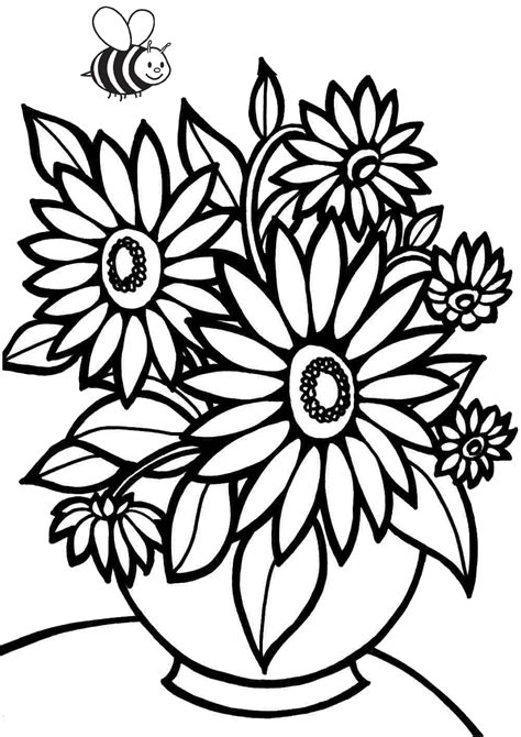Flower Coloring Pages Free Printable Printable World Holiday