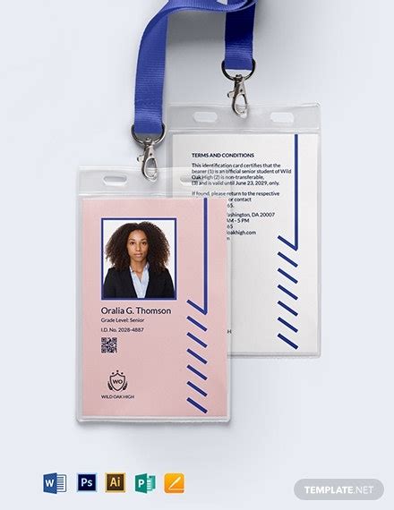 10 School Id Card Templates Illustrator Ms Word Pages Photoshop