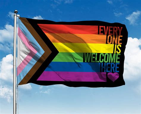 Progress Pride Rainbow Flag 3x5 Ft With Grommets Everyone Is Etsy