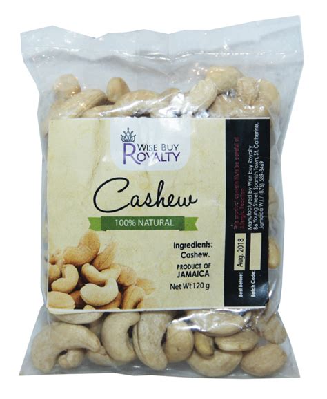 Cashew Unsalted Pack Of 12 60 Grams Wise Buy Royalty