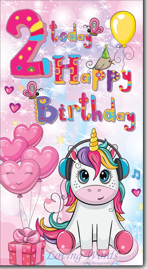2nd Birthday Girl Greeting Cards By Loving Words