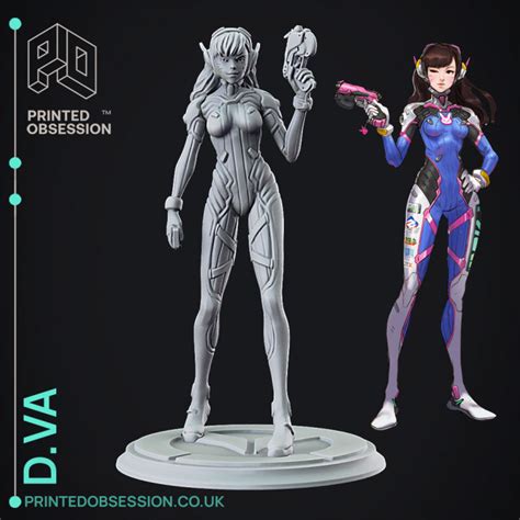3d Printable Overwatch D Va Full Figurine By Printed Obsession