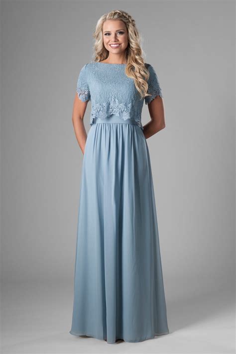 Flattering Modest Prom Dress Style Jessie Is Part Of The Wedding Collection Of Latterdayb