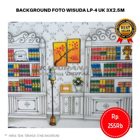 Jual Background Backdrop Layar Foto Wisuda Lemari Rak Buku Lp4 3x25m