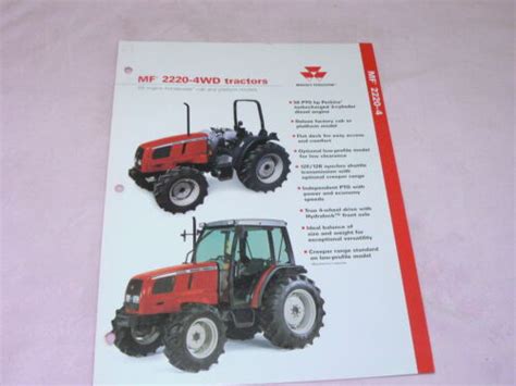 Massey Ferguson 2220 4wd Tractor Dealers Brochure Ebay