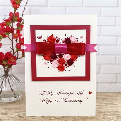 Luxury Wedding Anniversary Cards Handmade Cardspink And Posh
