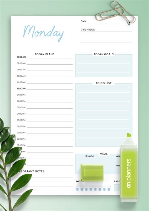 Download Printable Daily Hourly Schedule And To Do List Template Pdf