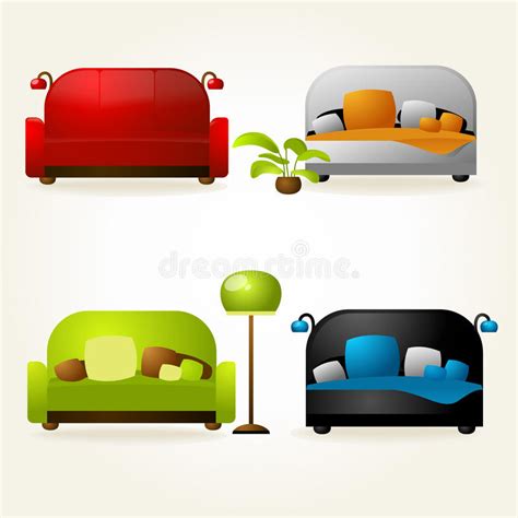 Sofas And Beds Stock Vector Illustration Of Element 41750937