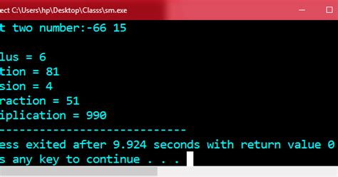 C Program To Perform Basic Arithmetic Operations Of Two Numbers