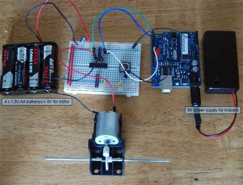 Control A Dc Motor With Arduino And L293d Chip Use Arduino For Projects