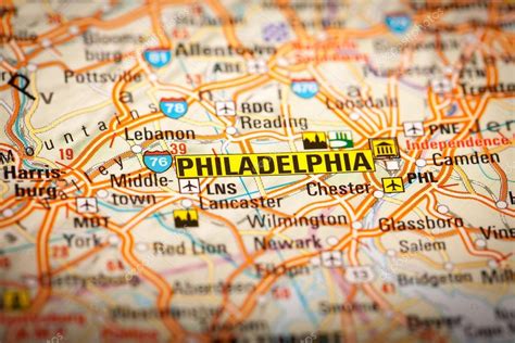 Philadelphia City On A Road Map Stock Photo By ©marcoscisetti 47613597