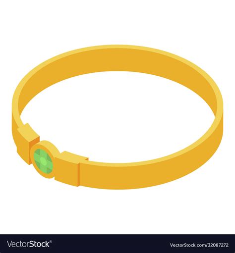 Gold Bracelet Icon Isometric Style Royalty Free Vector Image