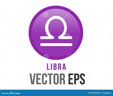 Vector Gradient Purple Libra Astrological Sign Icon In The Zodiac