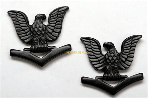 3rd Class Petty Officer 2 Two Black Collar Hat Pin Up Us Navy Vet E 4