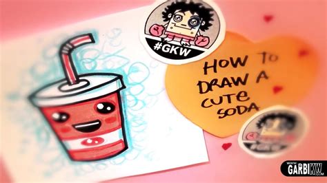 how to draw a cute soda easy and kawaii drawings by garbi kw youtube