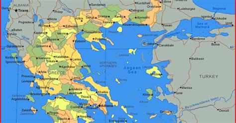 Peta Wilayah Negara Yunani