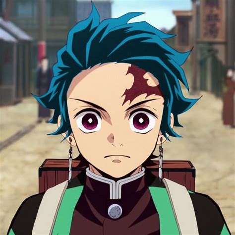 Tanjiro Blue Hair En 2021 Dibujos Dibujos De Anime Personajes De Anime