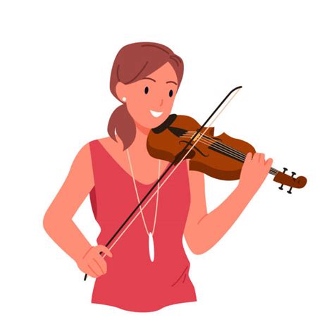 Female Violin Players Clip Art Illustrations Royalty Free Vector