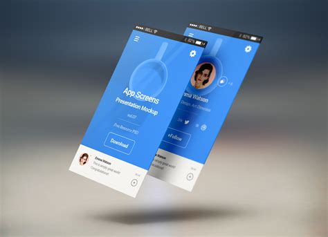 Free Mobile App Screens Presentation Mockup Psd Good Mockups