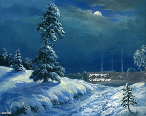 Winter Night Oil Painting High Res Vector Graphic Getty Images