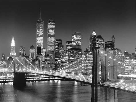Nyc Skyline Wallpapers Group New York City Wallpaper Black And White