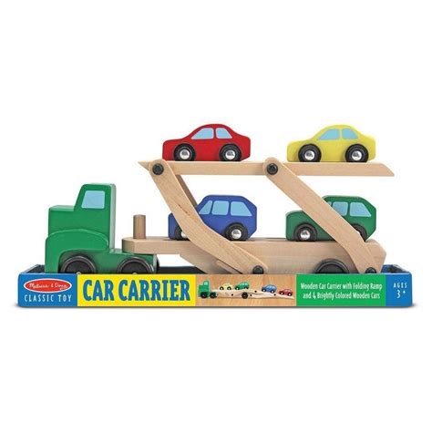 Melissa And Doug Car Carrier Wooden Vehicle Play Set Babysupermarket