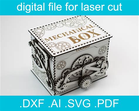 Laser Cut Files Mechanical Box Svg Laser Cut File Etsy