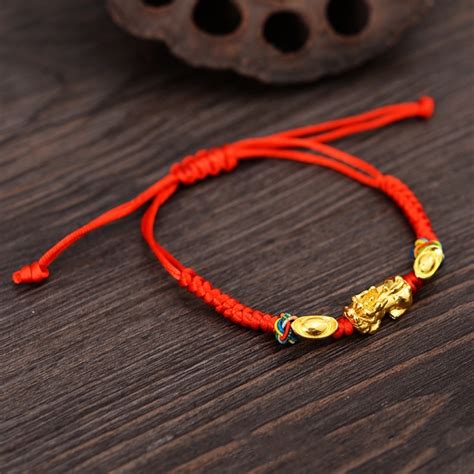 Adjustable Braided Lucky Red String Rope Feng Shui Pixiu Piyao Bracelet